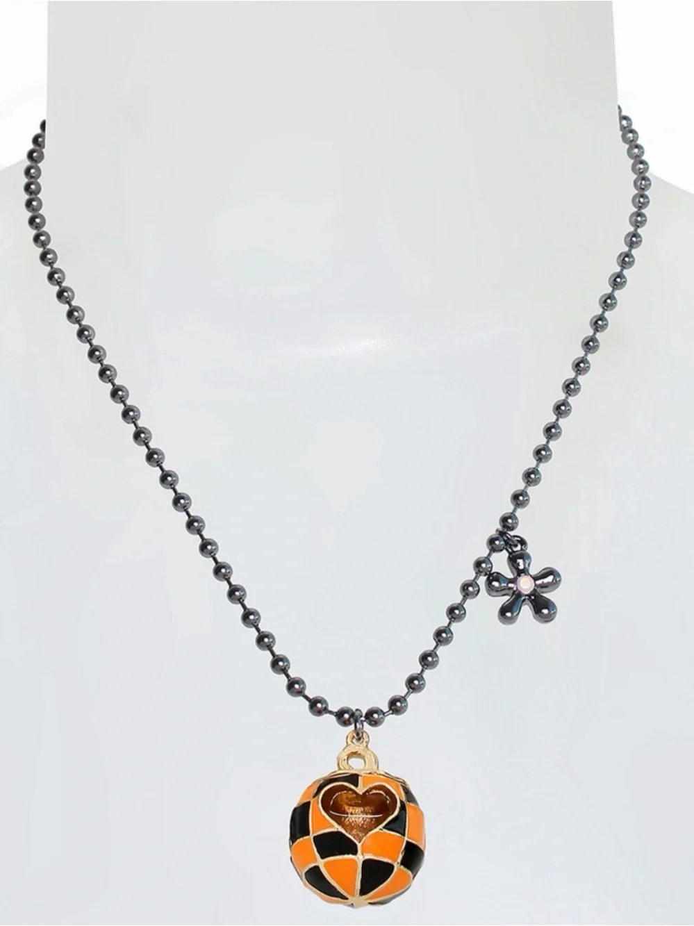 Betsey Johnson Pumpkin Heart Pendant Necklace